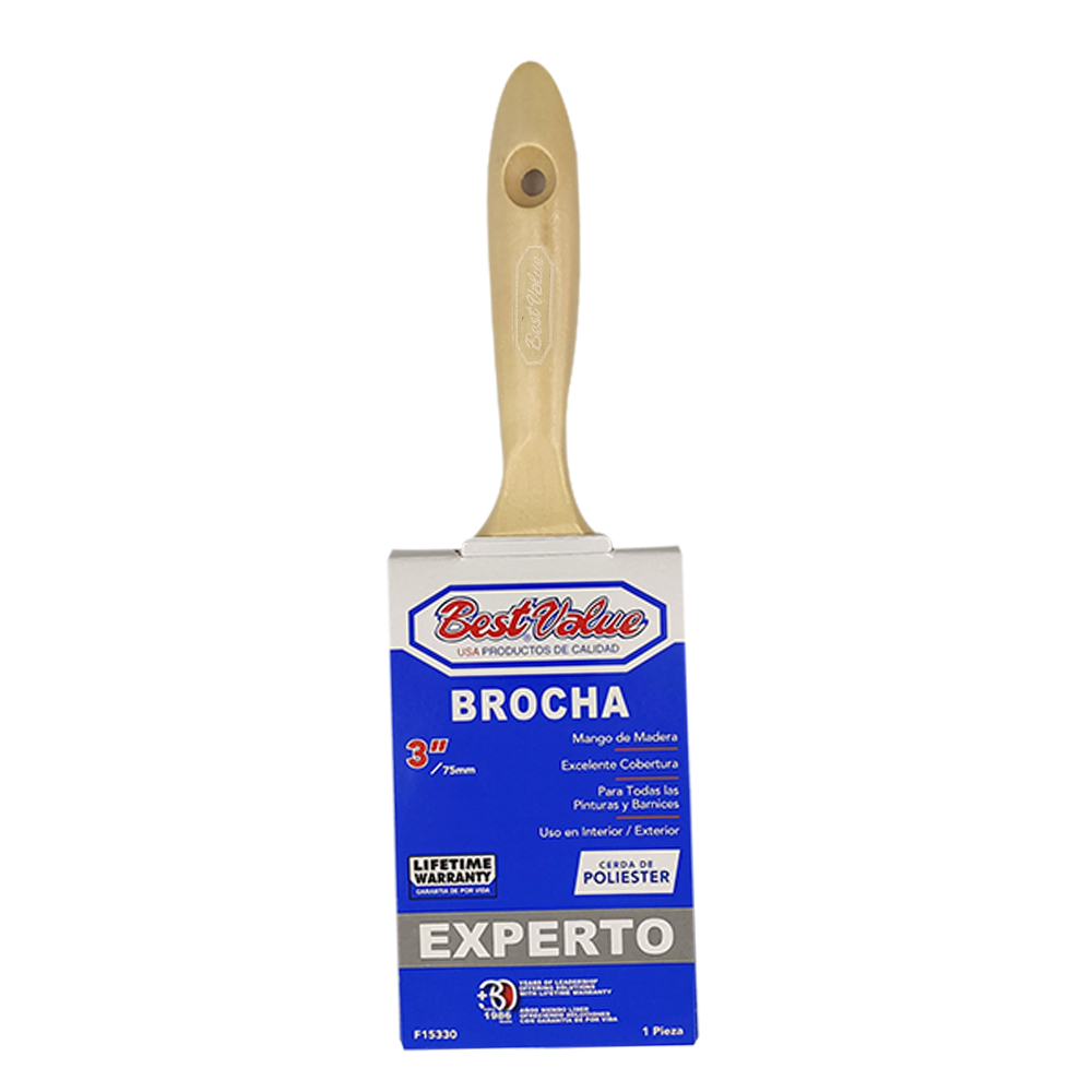 [F15330] Brocha Experto 3 Poliester M/mad. Cerdas De Poliester.