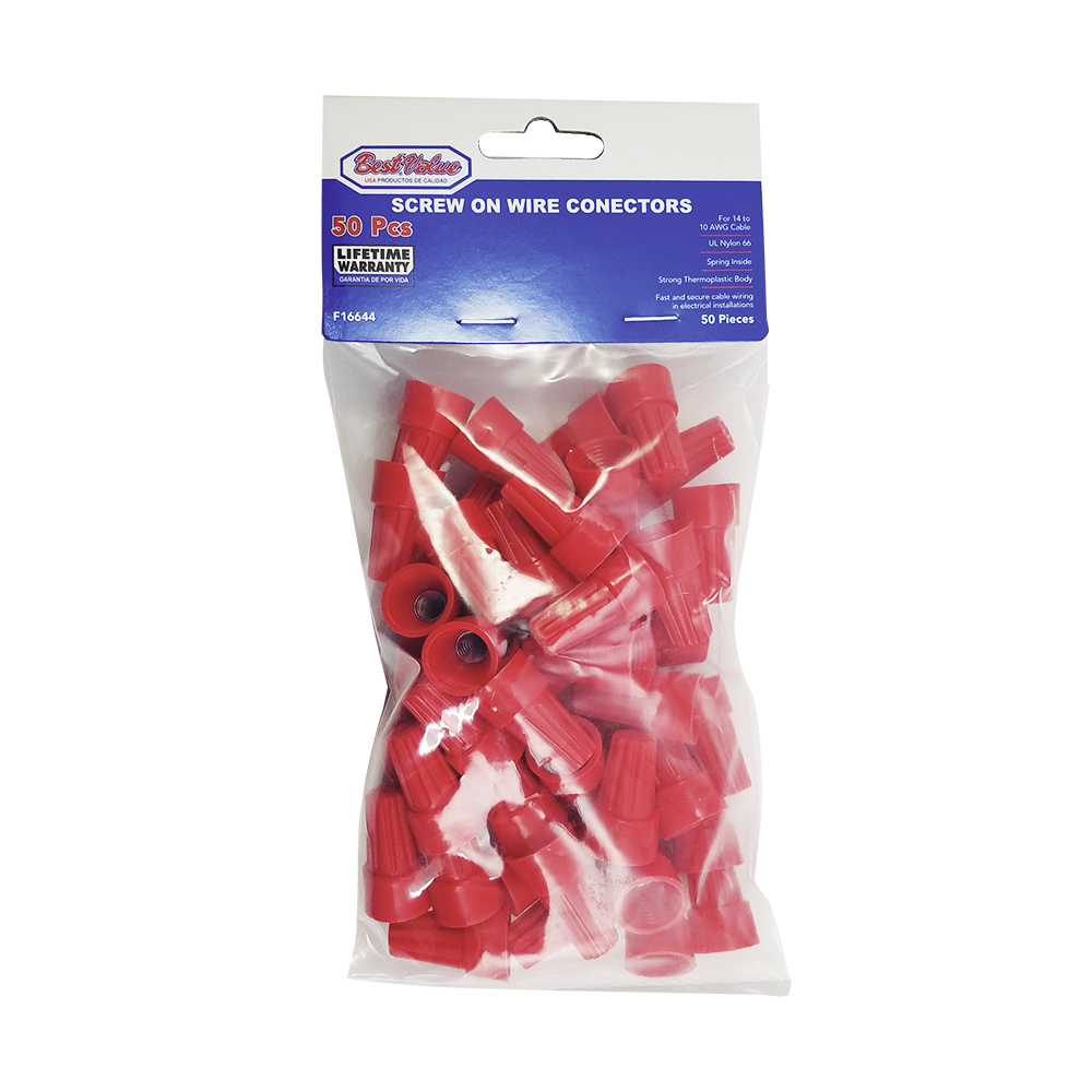 [F16644] Conectores Enroscables 14-10 (50pcs). Rojo. 14-10awg