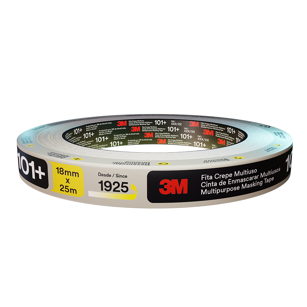 [F2920030] Masking Tape 3m 3/4x50m () 101+. Beige. 3/4 X 25m (18mm). (en Rollo)