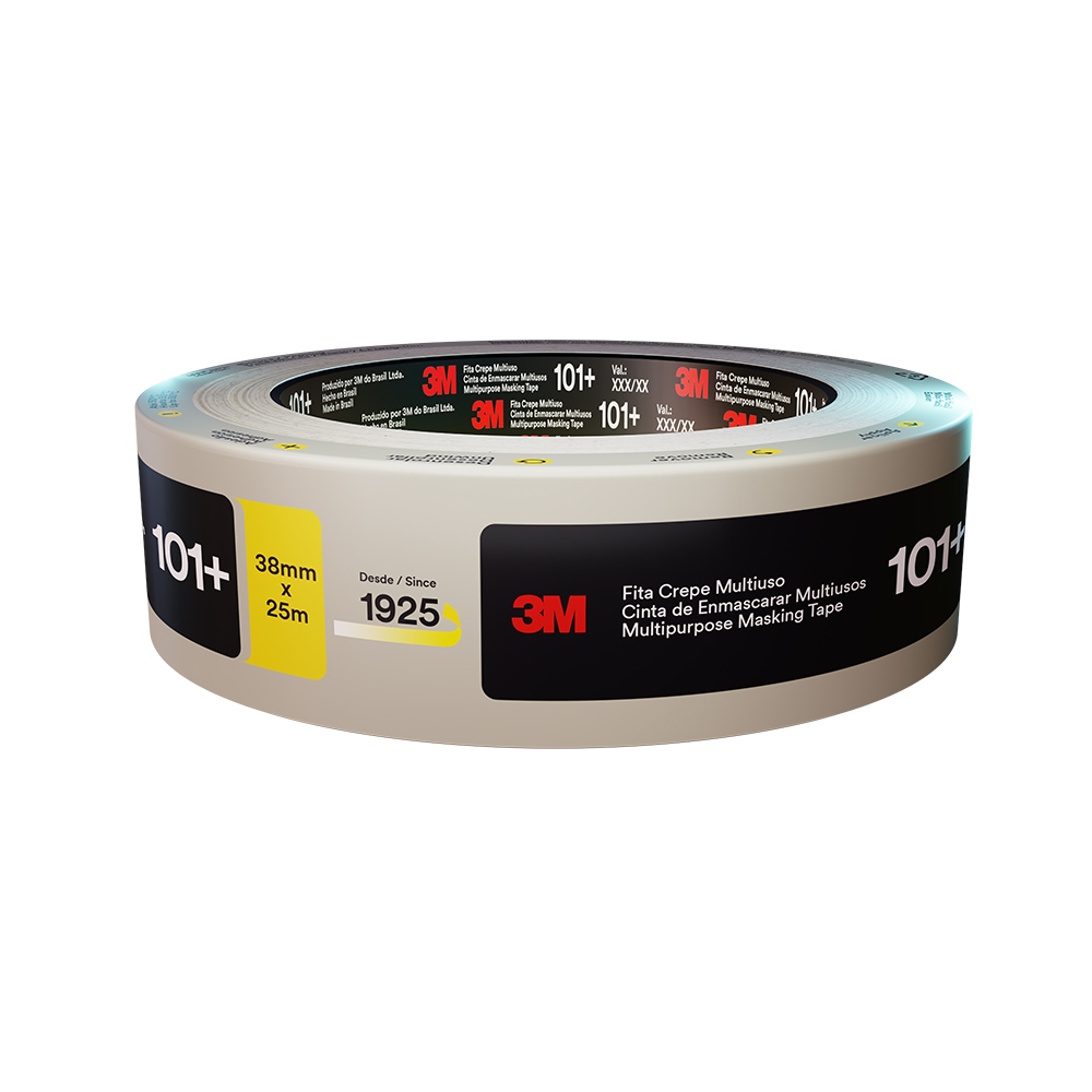 [F2920032] Masking Tape 3m 1-1/2x50m () 101+. Beige. 1-1/2 X 25m (38mm). (en Rollo)