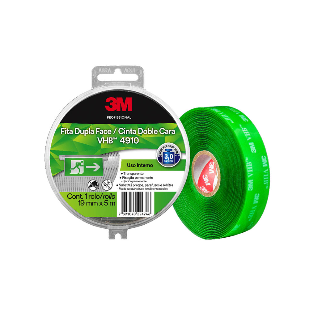 [F2920109] Tape Doble Contacto Vhb Transp 3/4x5. 5 Yd #4910. Transparente. 3/4 X 5. Ydas