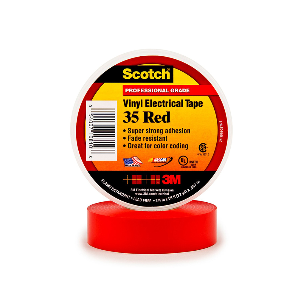 [F2920342] Tape Super +35 3m Rojo 3/4x66'. Rojo. 3/4 X 66'