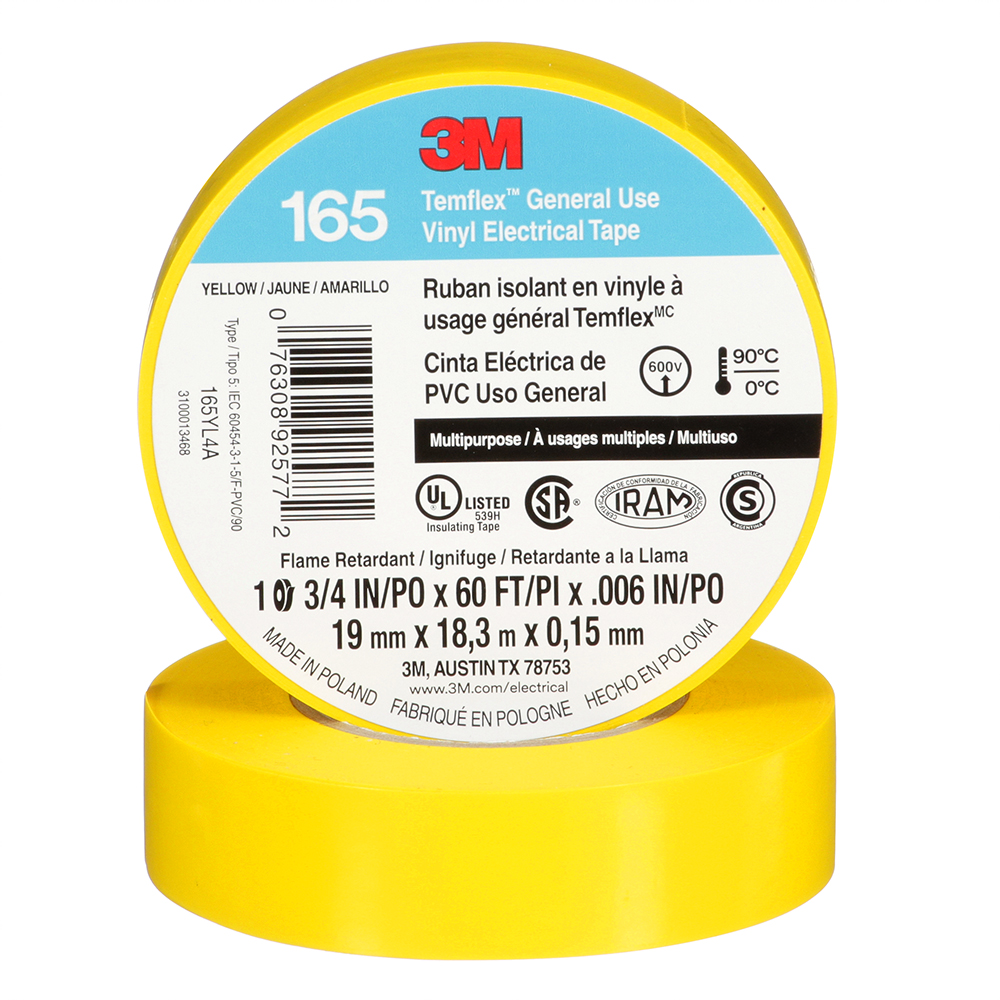 [F2920354] Tape Temflex 3/4 X 60' Amarillo 165. Amarillo.