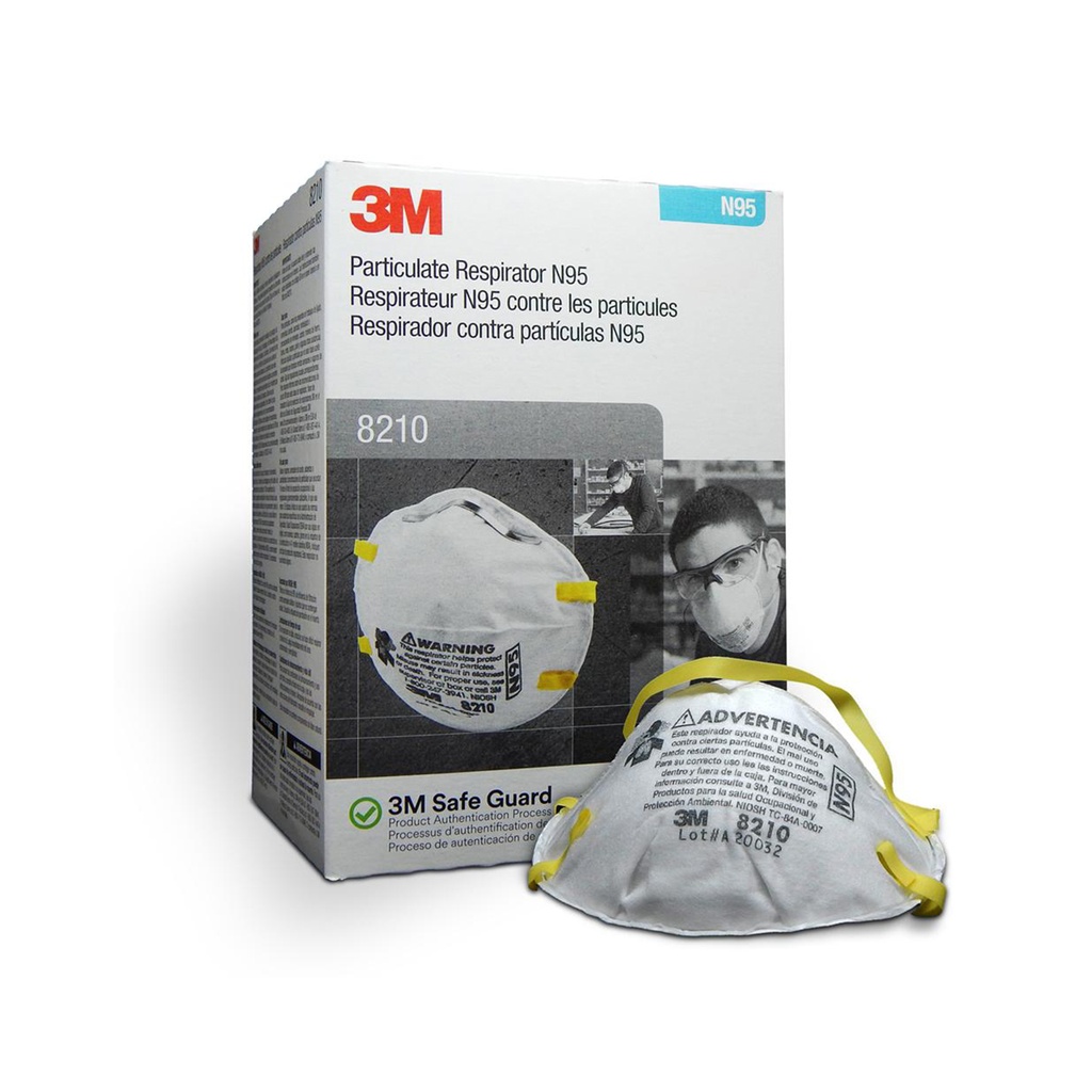 [F2930003] Respirador 3m Para Particulas N95 #8210. Blanco. 8210