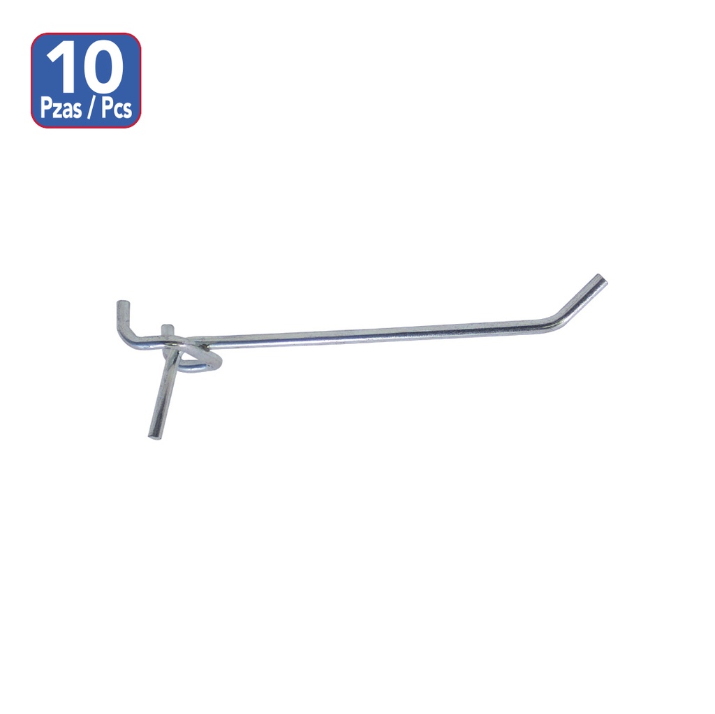 [F52052] Gancho Para Exhibir De 6 Sencillo (10pcs). Niquelado. 6(150mm)