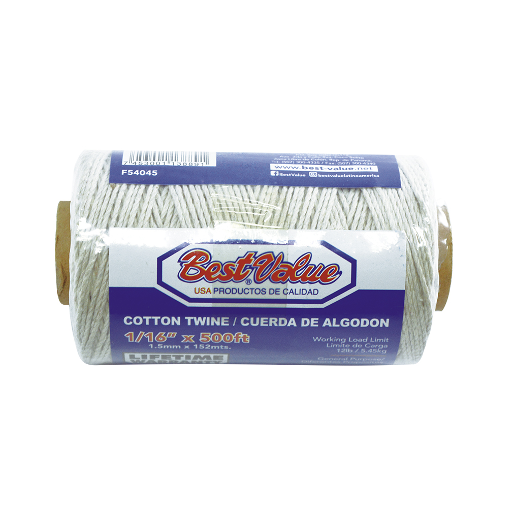 [F54045] Soga De Algodon 1. 5mm X 500'. Blanco. 5mmx500ft