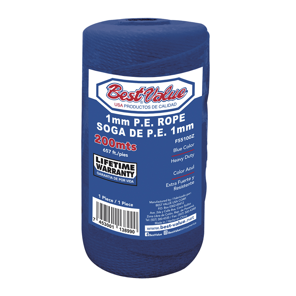 [F55100Z] Soga Polyetileno X 200 Mts Azul. 1mm 200mts