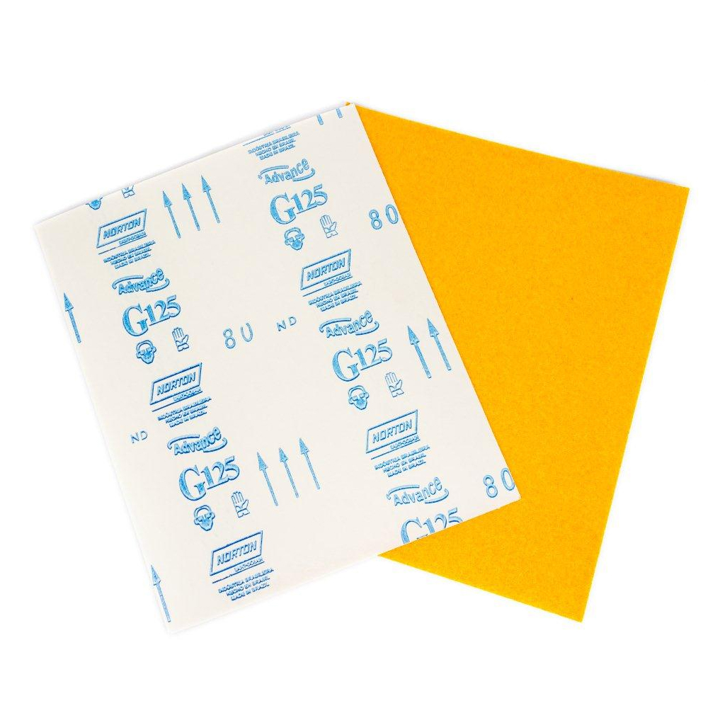 [F593380] Lija Norton Amarilla #80 (25 Pliegos). Óxido De Aluminio. Pliegos)