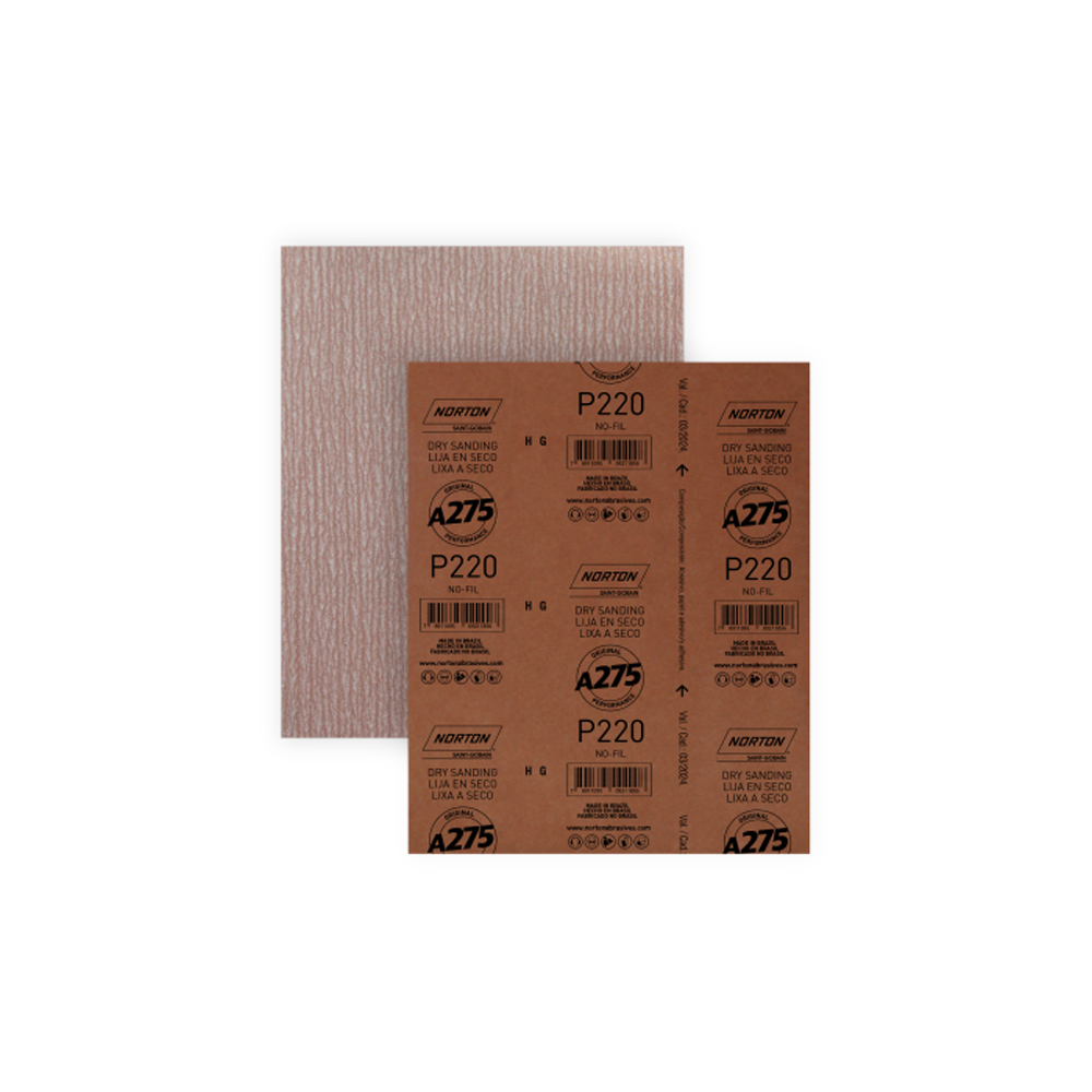 [F596220] Lija Norton En Seco #220 (50 Pliegos). Óxido De Aluminio. Pliegos)