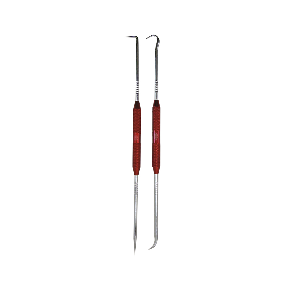[H01507] Juego. De Ganchos Para Anillos “o” Y Gabado (2pz). Gris/ Rojo
