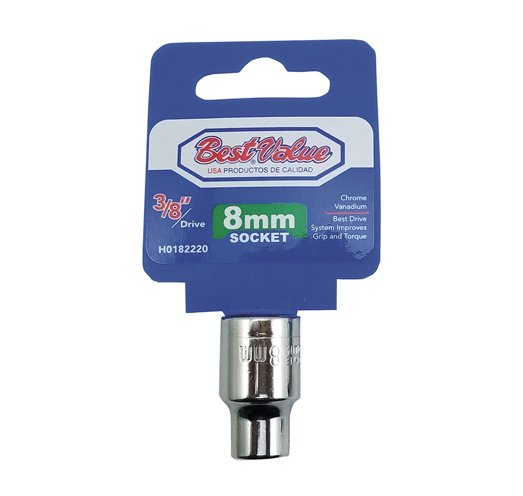 [H0182220] Socket 3/8. Cromo Vanadio. 8mm