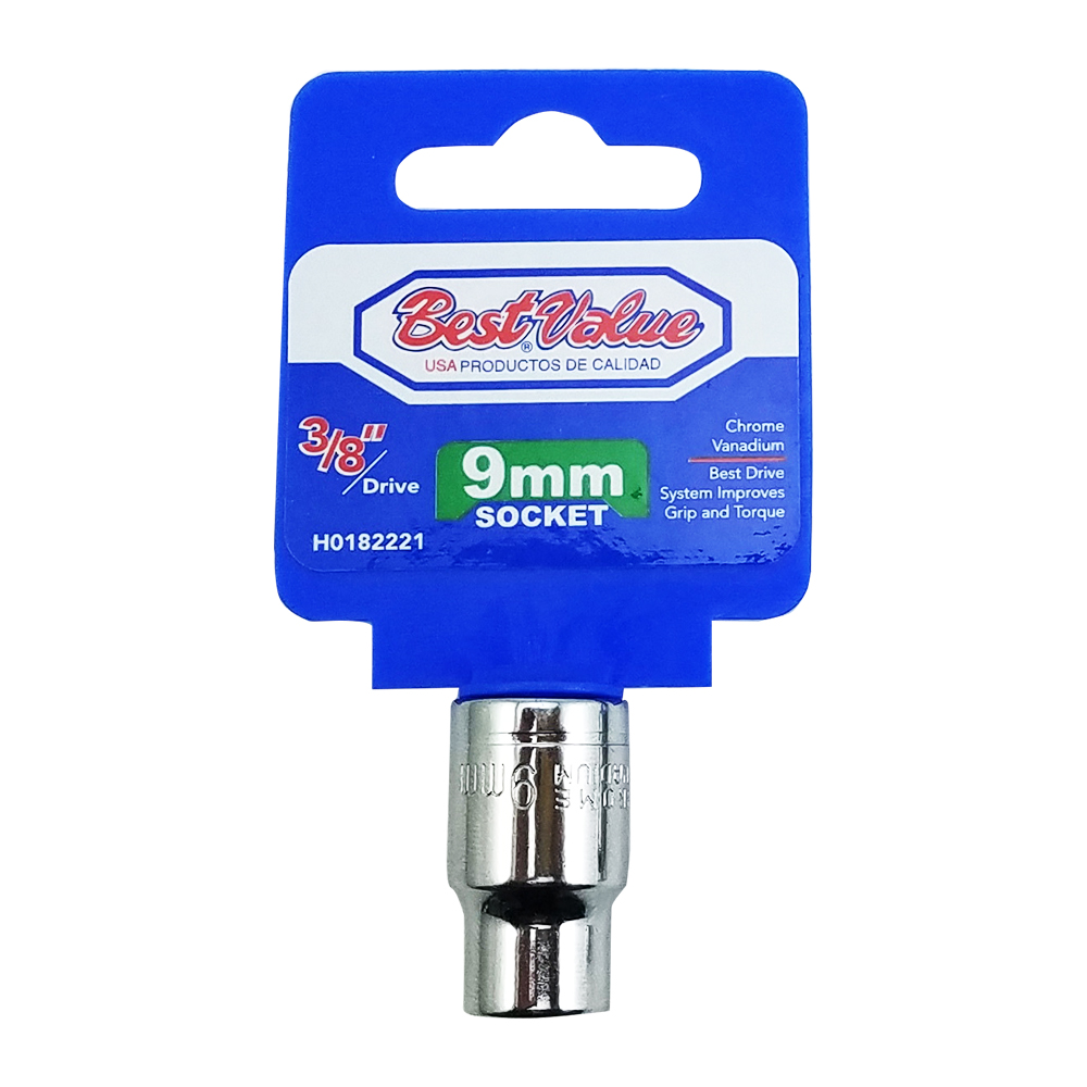 [H0182221] Socket 3/8. Cromo Vanadio. 9mm