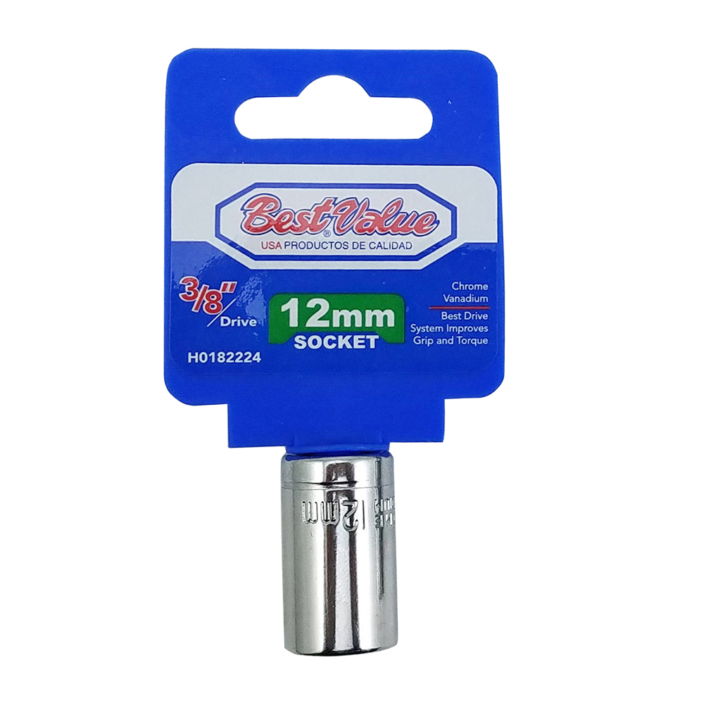 [H0182224] Socket 3/8. Cromo Vanadio. 12mm