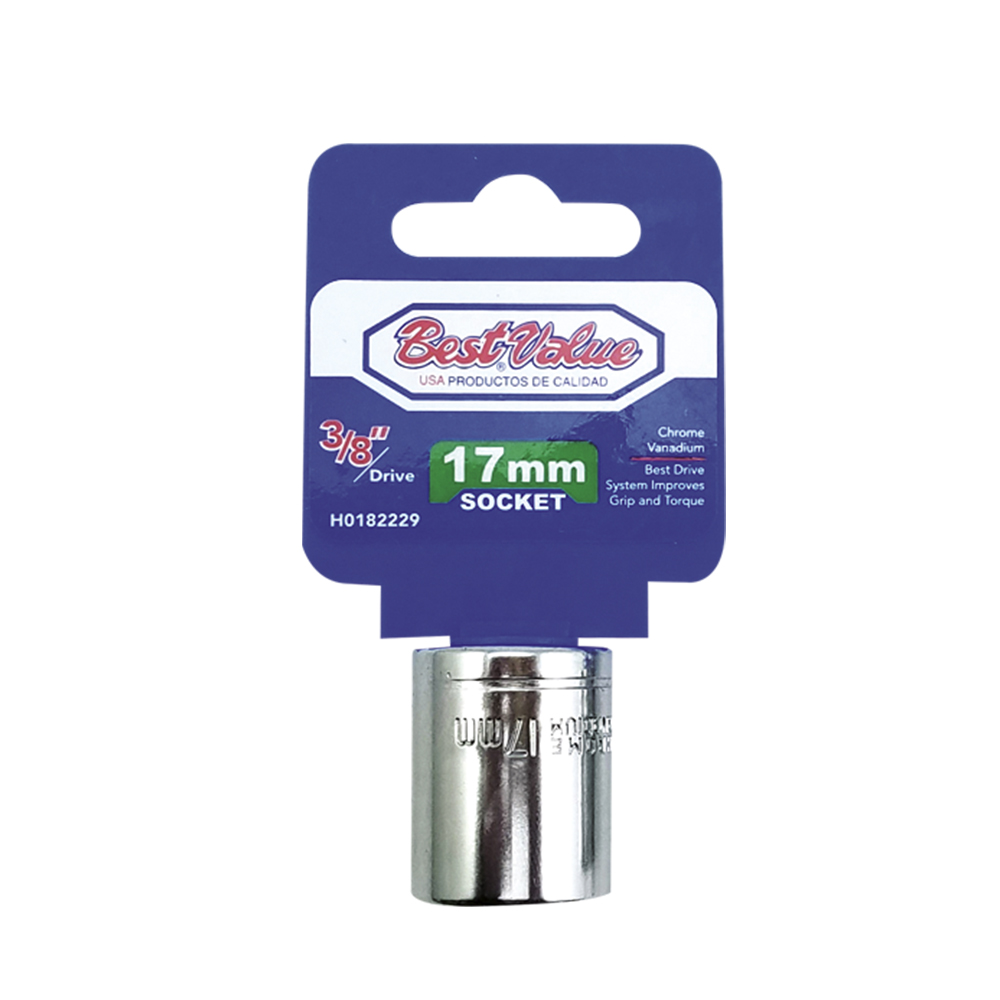 [H0182229] Socket 3/8. Cromo Vanadio. 17mm