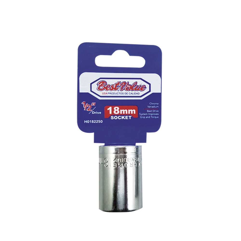 [H0182250] Socket 1/2. Cromo Vanadio. 18mm
