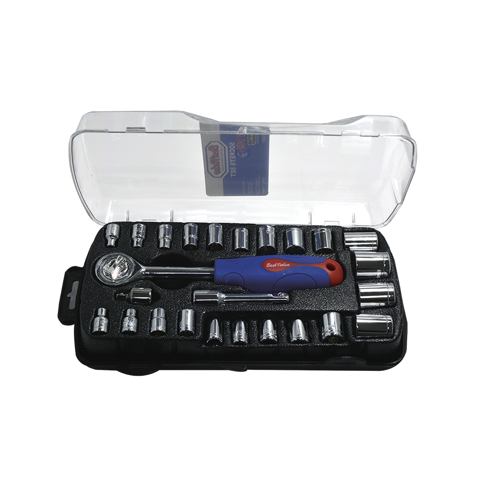 [H0183001] Juego Socket Bestvalue 27 Pcs 1/4 Y 3/8