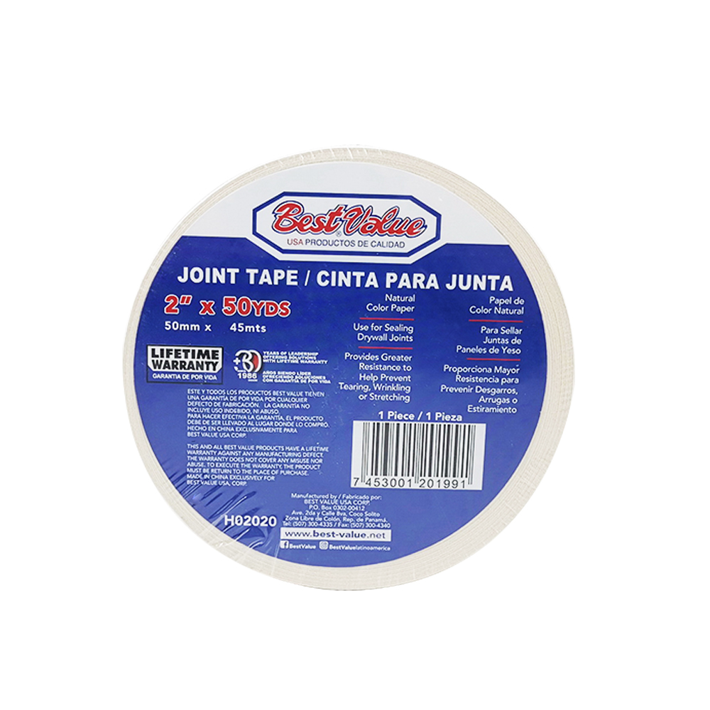 [H02020] Cinta Para Junta Papel 2x50yds (150'). Color Natural. 2x 50 Yds