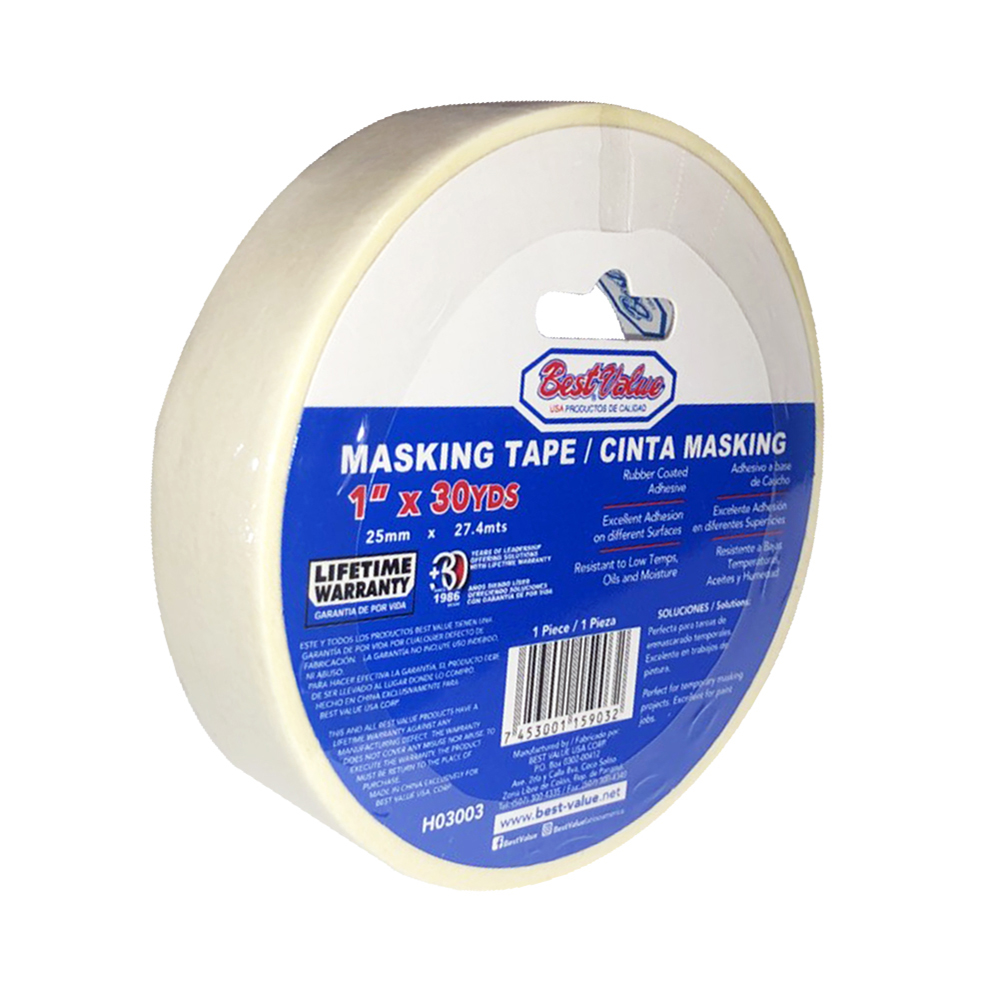 [H03003] Masking Tape 1 (30 Yds). Adhesivo A Base De Caucho. 1(25mm)