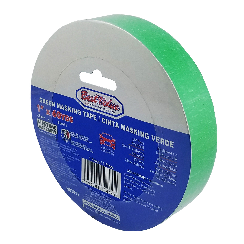 [H03013] Masking Tape Verde 1 X 55mts. Verde. 1(25mm)