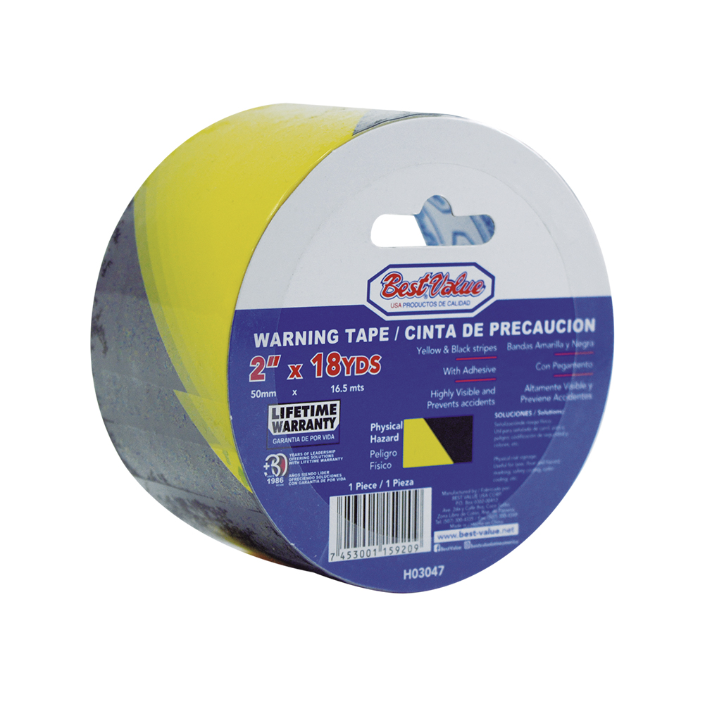 [H03047] Cinta D/precaucion Amar/neg 2 18yds. Amarillo Y Negro. 2(50mm) X 18 Yds (16. 5mts)