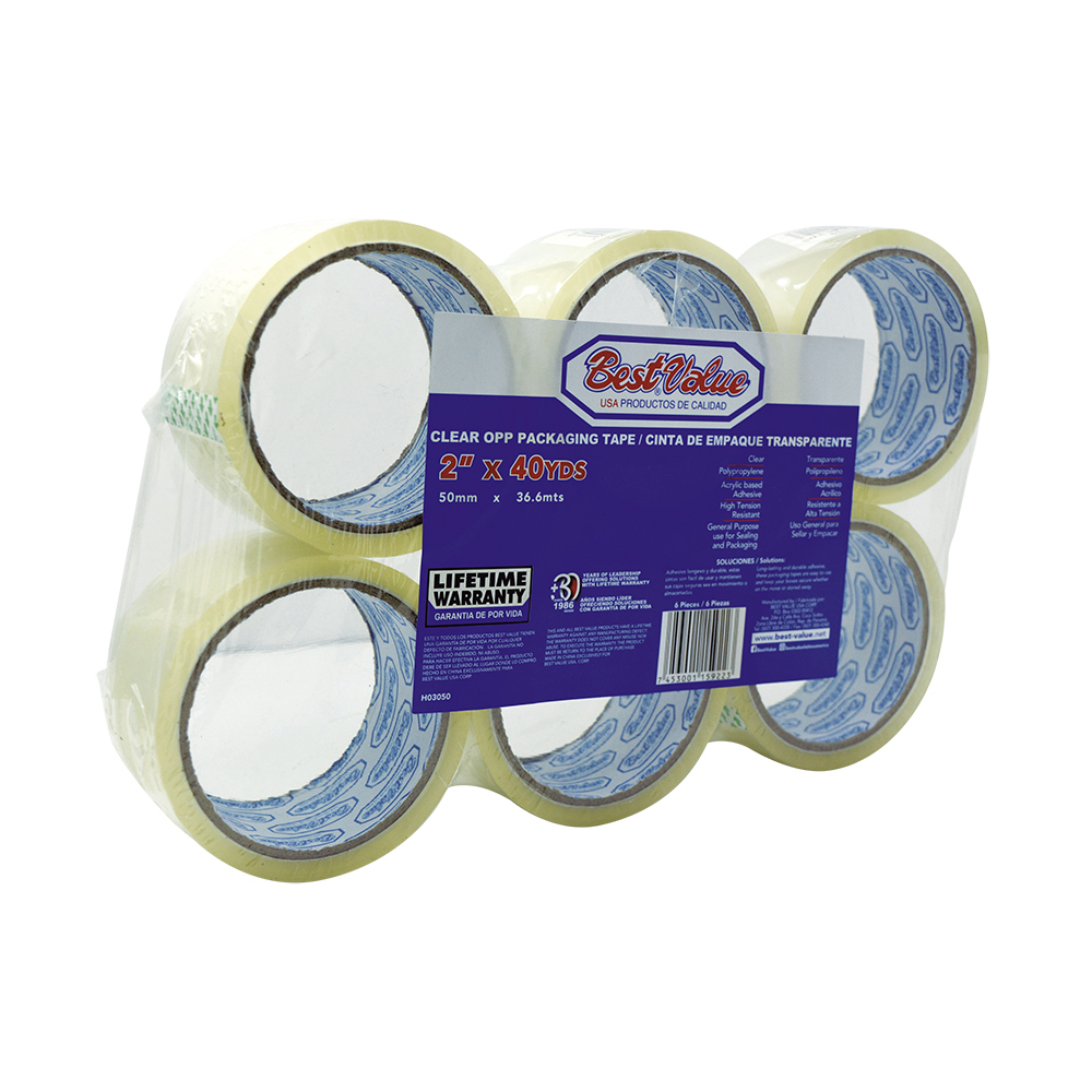 [H03050] Tape Para Empacar Tranparente 2(40yds). Transparente. 2(48mm)