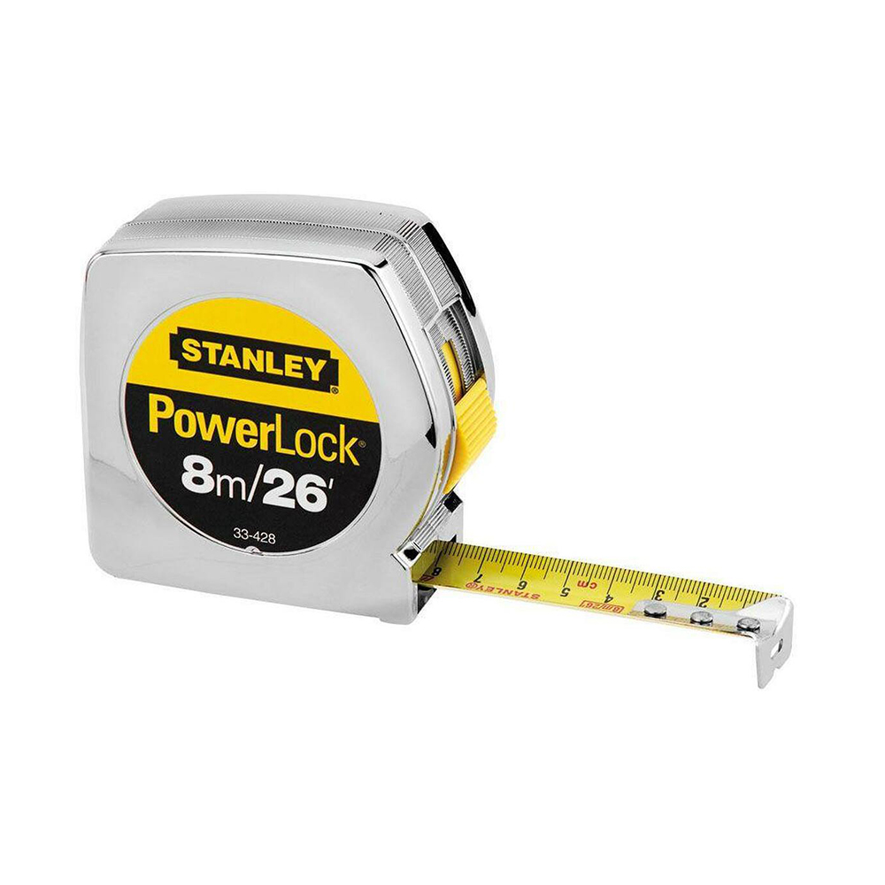 [H0433428] Cinta Metrica Stanley Powerlock 8 Mts. Abs Cromado. M (26')