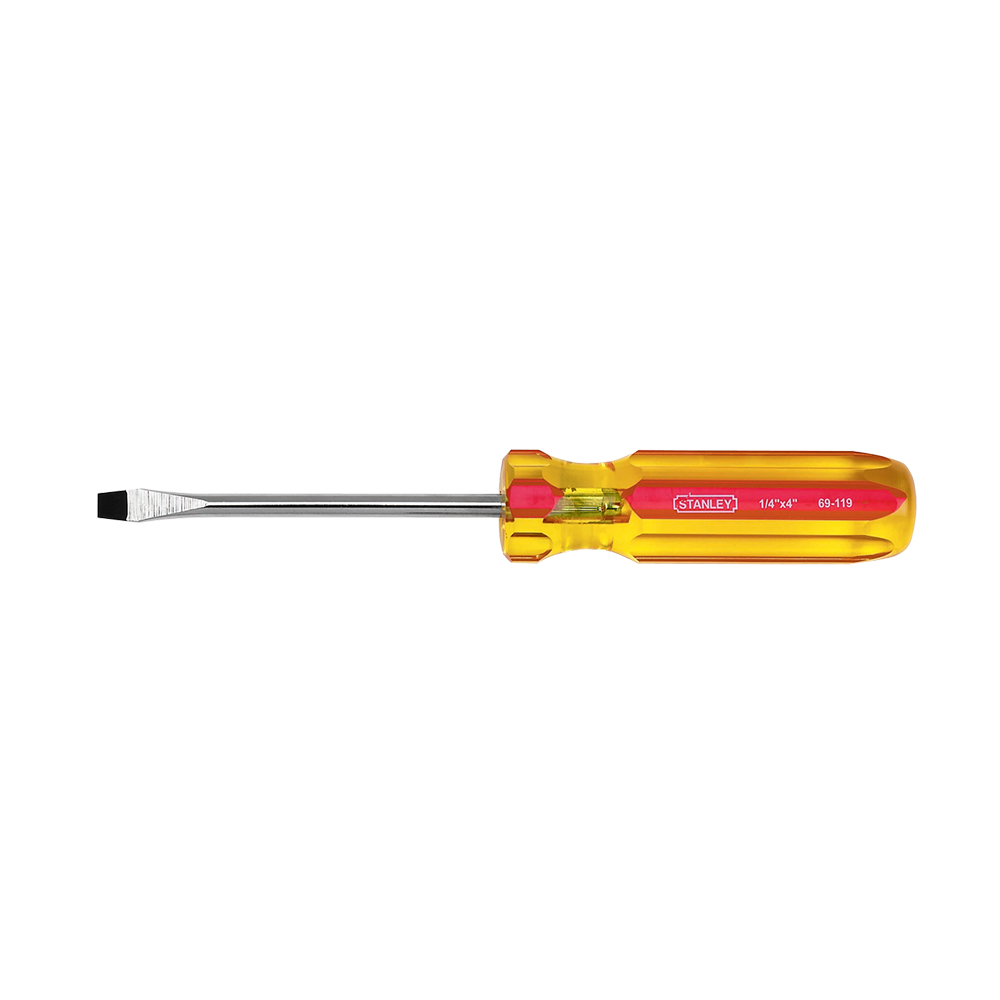 [H0469119] Destornillador Stanley Pro (-)1/4x 4. Cromo Vanadio. 1/4 () X 4 (101 Mm)