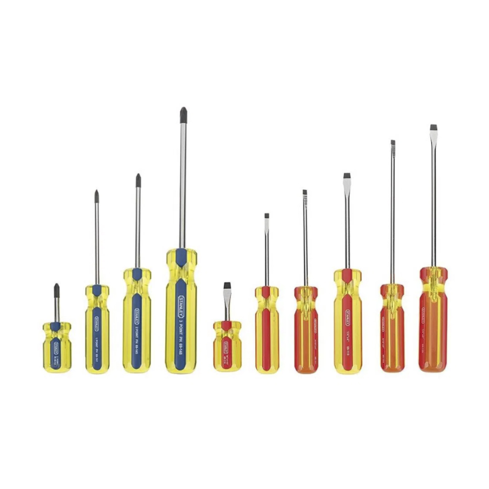 [H0469172] Juego Destornillador Stanley Pro 10 Pcs. Cromo Vanadio. Piezas