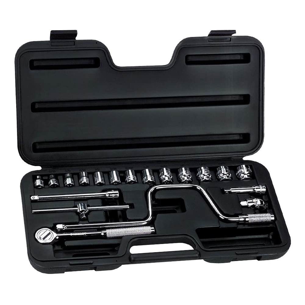 [H0486210] Juego Socket Stanley 3/8 20 Pcs 1/4-7/8. Cromo Vanadio. Piezas