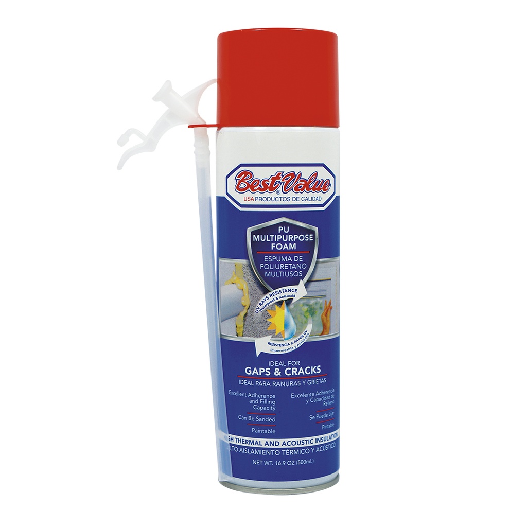 [A03122] Espuma De Poliuretano Multiusos. Amarillo Claro. 500ml