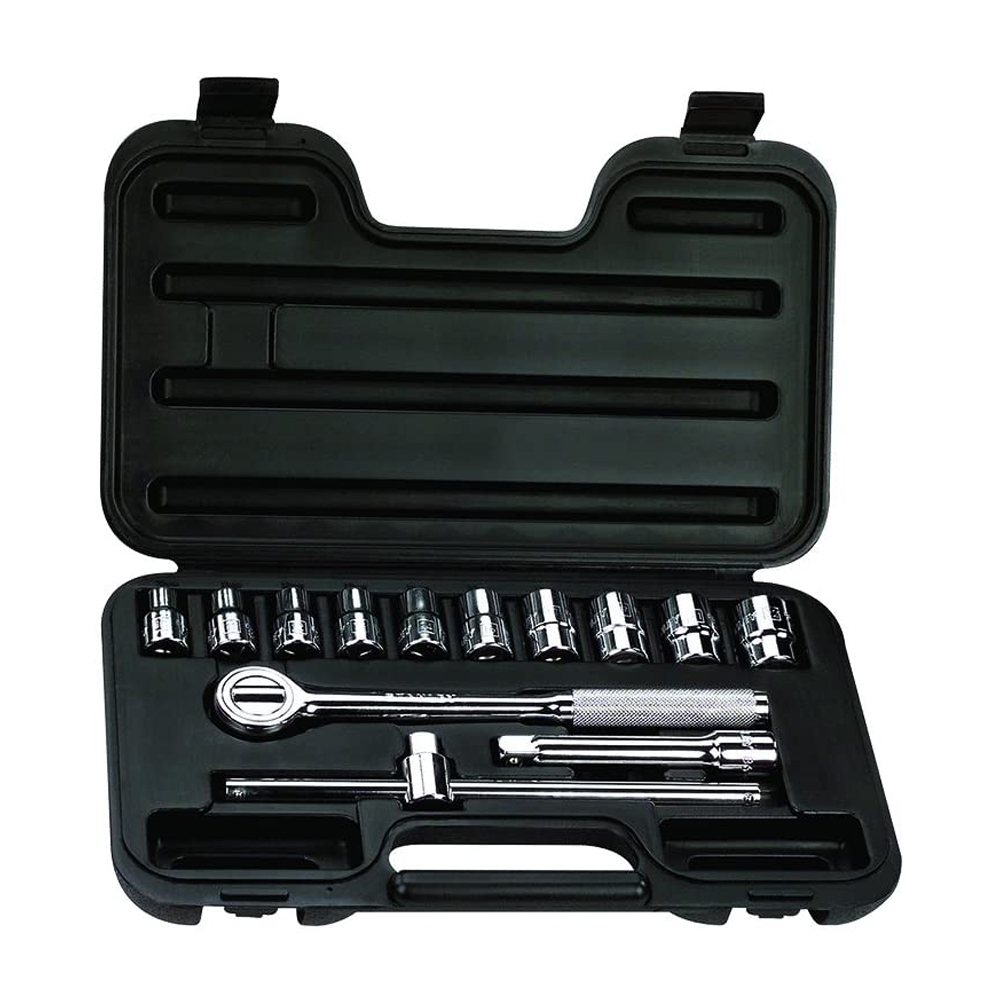 [H0486503] Juego Socket Stanley R-1/2 14pcs 3/8-1. Cromo Vanadio. 14 Piezas
