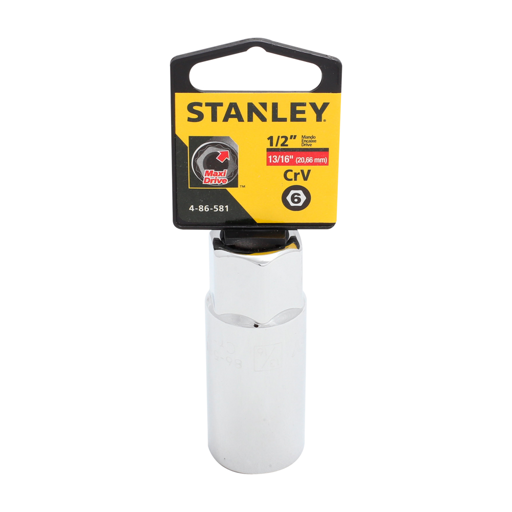 [H0486581] Socket Sacabujia Stanley De 1/213/16. Cromo Vanadio. 1/2 X 13/16