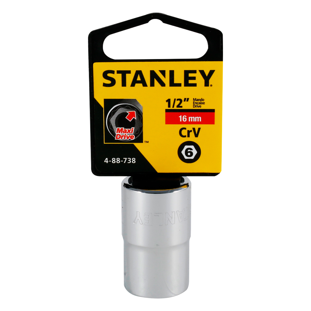 [H0488738] Socket Stanley 1/2 Corto 6pt. Cromo Vanadio. X 16mm