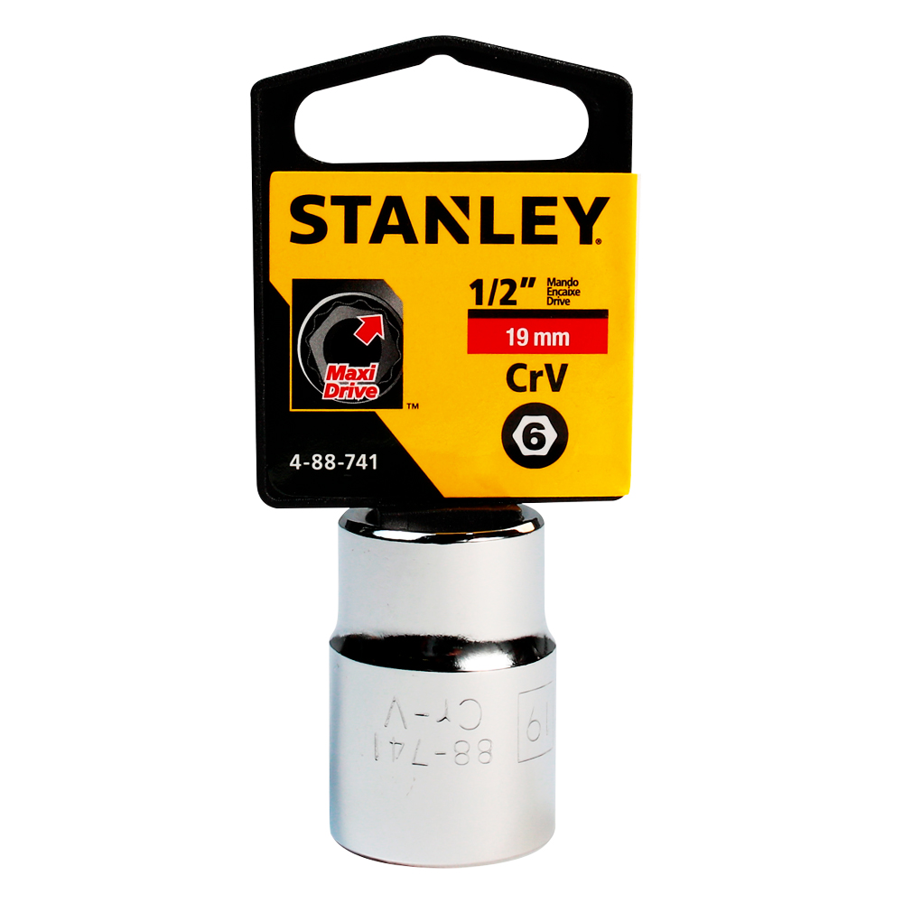 [H0488741] Socket Stanley 1/2 Corto 6pt. Cromo Vanadio. X 19mm
