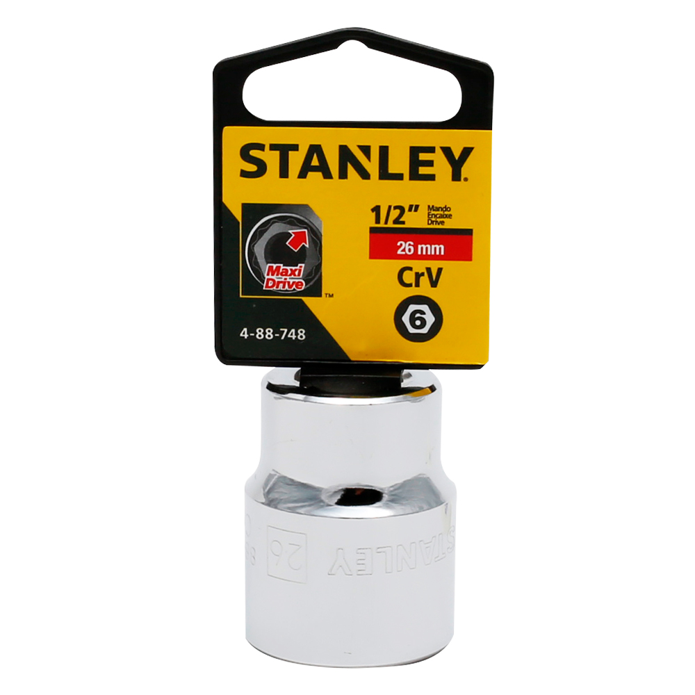 [H0488748] Socket Stanley 1/2 Corto 6pt. Cromo Vanadio. X 26mm