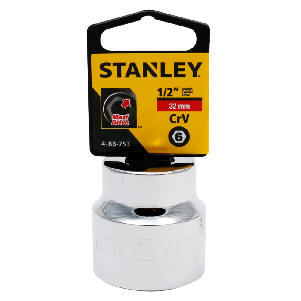 [H0488753] Socket Stanley 1/2 Corto 6pt. Cromo Vanadio. X 32mm