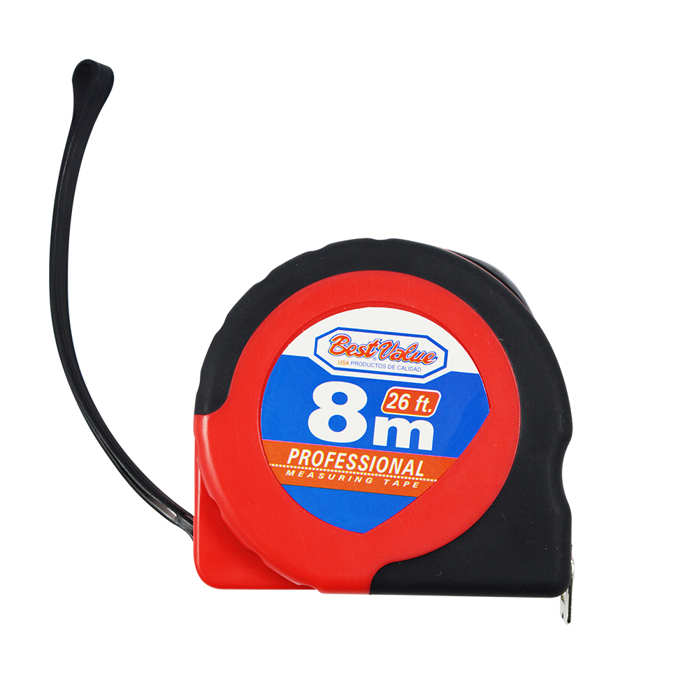 [H07096] Cinta Metrica 8 Mts Ergo. Rojo/negro. 8mts