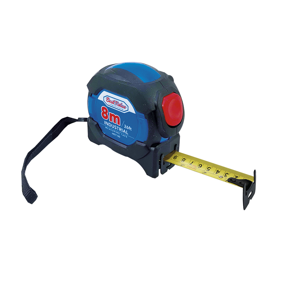 [H07100] Cinta Metrica 8mts Ergo Industrial. Azul / Negro.