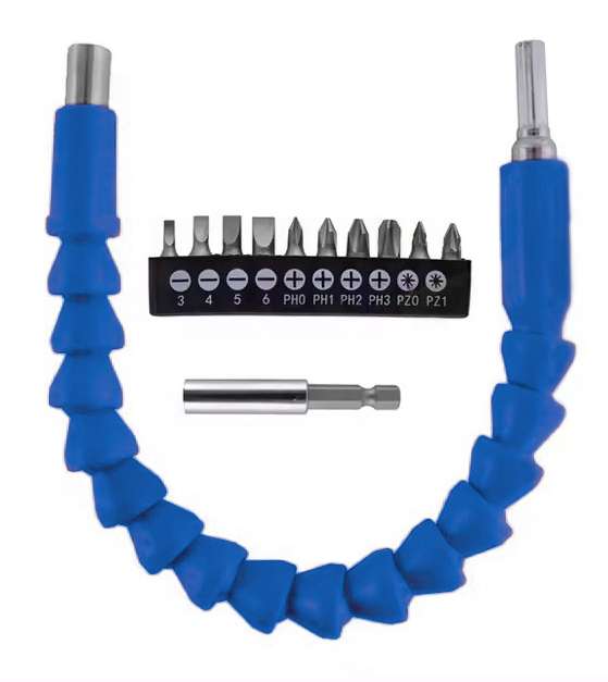 [H071504] Kit De Extension Flexible 12pzas. Azul. 1/4