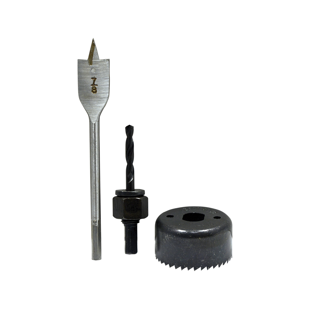 [H07198] Juego Para Instalar Cerraduras. Acero. 3 Pcs