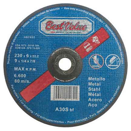 [H07402] Disco Para Desbastar Metal 7 X 1/4. Azul. 4-1/2