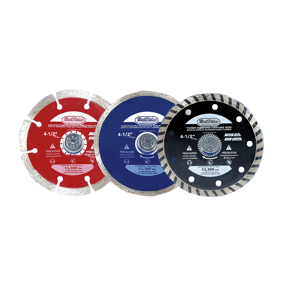 [H07429] Juego Discos Diamantados 4-1/2 3pzas. Multicolor. X 7/8