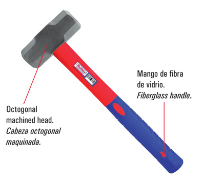 [H07504] Mazo M/fibra/vidrio 4 Lbs. Acero. Lbs