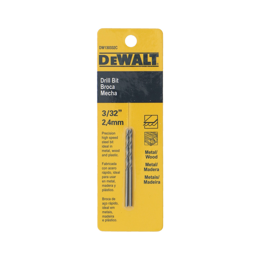 [H1821000] Broca Metal Hss (2 Pzas) 3/32dw130332c. Acero De Alta Velocidad. 3/32