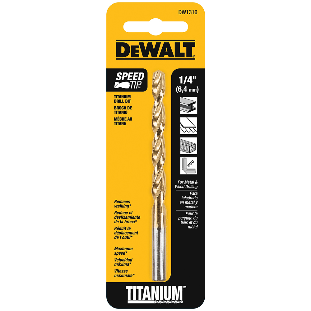 [H1821164] Broca De Titanio Para Metal 1/4 Dw1316g. Titanio.