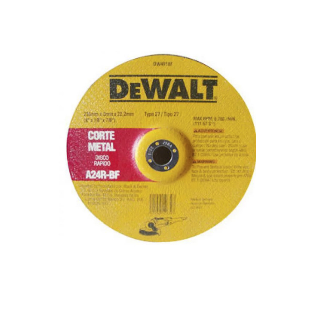 [H1821500] Disco Corte Metal Dw 9x1/8 Dw4918f. Gano Oxido De Aluminio. 9 X 1/8