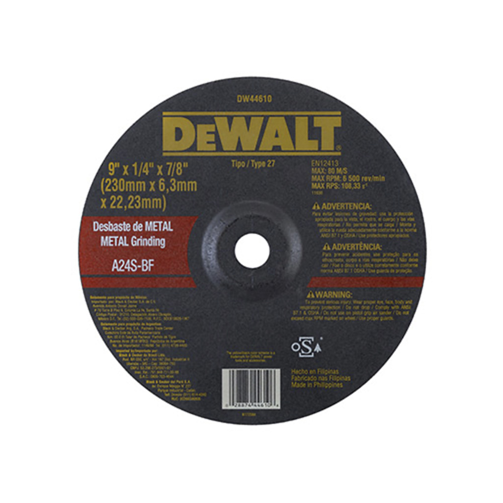 [H1821603] Disco Desbaste Metal Dw 9x1/4 Dw44610