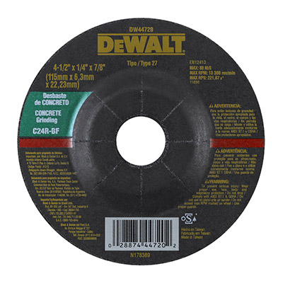 [H1821607] Disco Desb/concreto 4-1/2x1/4 Dw44720. Gano Oxido De Aluminio. 4-1/2 X 1/4