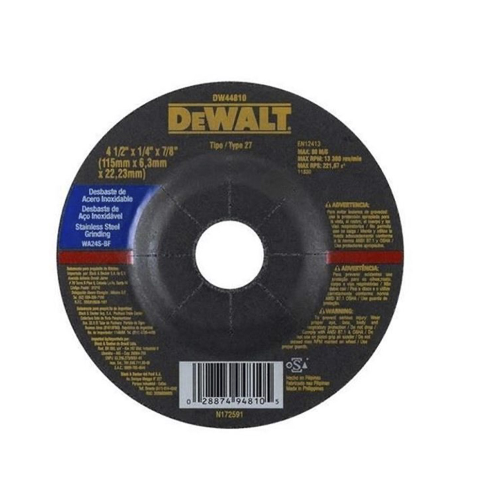 [H1821608] Disco Desb/acero Inox. 4-1/2dw44810. Gano Oxido De Aluminio. 4-1/2 X 1/4 7/8