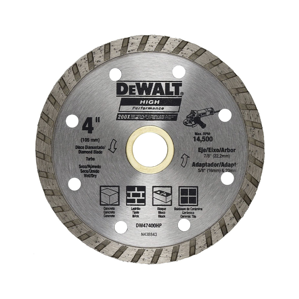[H1821699B] Disco Diamante Turbo Concreto T4 Dw47400hp. Industrial. 4 X 0. 080 7/8